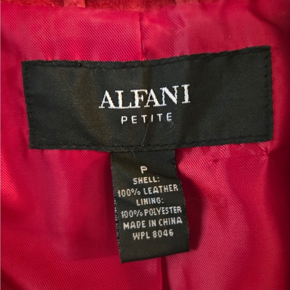 Alfani Red Genuine Suede Leather Moto Jacket - Picture 5 of 5